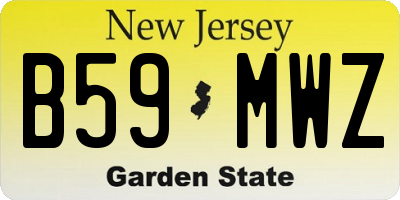NJ license plate B59MWZ