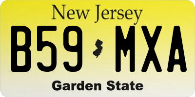 NJ license plate B59MXA