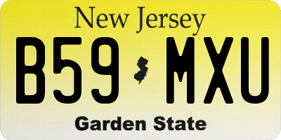 NJ license plate B59MXU