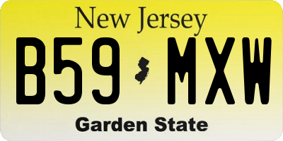 NJ license plate B59MXW