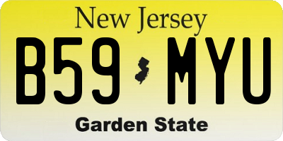 NJ license plate B59MYU