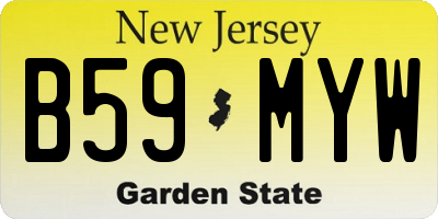 NJ license plate B59MYW