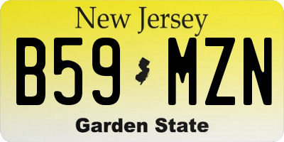 NJ license plate B59MZN