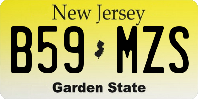 NJ license plate B59MZS