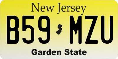 NJ license plate B59MZU