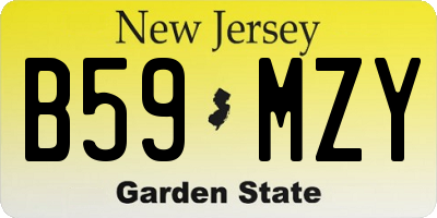 NJ license plate B59MZY
