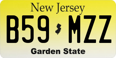 NJ license plate B59MZZ