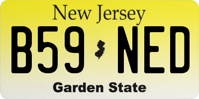 NJ license plate B59NED