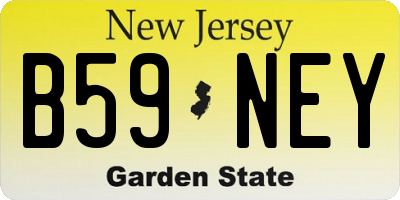 NJ license plate B59NEY