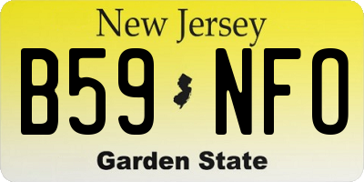 NJ license plate B59NFO