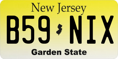 NJ license plate B59NIX