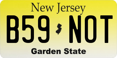 NJ license plate B59NOT