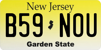 NJ license plate B59NOU