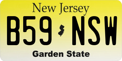 NJ license plate B59NSW