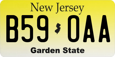 NJ license plate B59OAA
