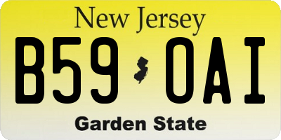 NJ license plate B59OAI