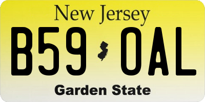 NJ license plate B59OAL