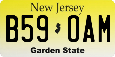 NJ license plate B59OAM