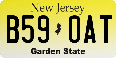 NJ license plate B59OAT