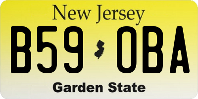 NJ license plate B59OBA