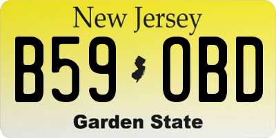 NJ license plate B59OBD
