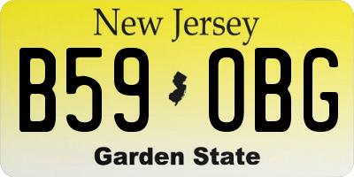 NJ license plate B59OBG