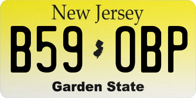 NJ license plate B59OBP