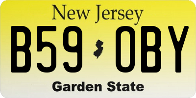 NJ license plate B59OBY