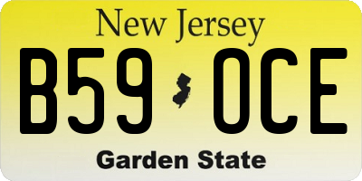 NJ license plate B59OCE