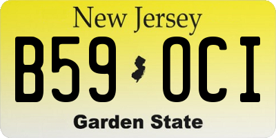NJ license plate B59OCI