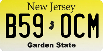 NJ license plate B59OCM