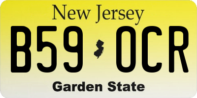 NJ license plate B59OCR