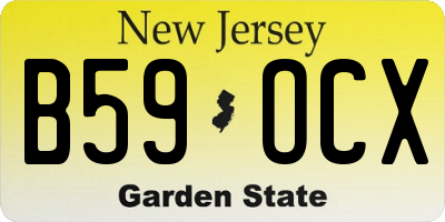 NJ license plate B59OCX