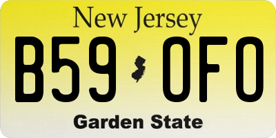 NJ license plate B59OFO