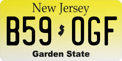 NJ license plate B59OGF