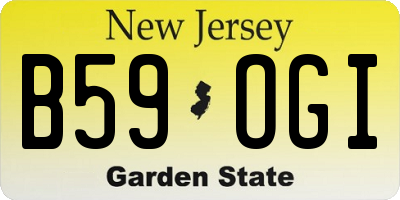 NJ license plate B59OGI