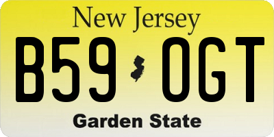 NJ license plate B59OGT