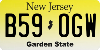 NJ license plate B59OGW