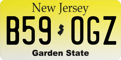 NJ license plate B59OGZ