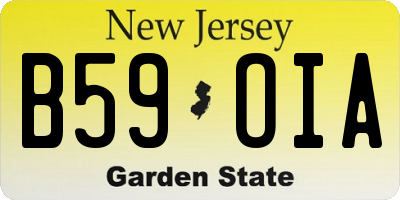 NJ license plate B59OIA