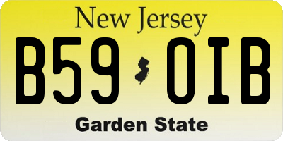 NJ license plate B59OIB