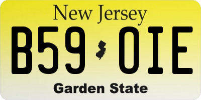 NJ license plate B59OIE