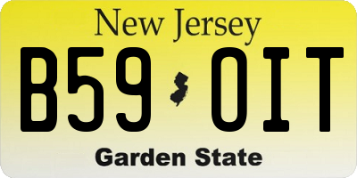 NJ license plate B59OIT