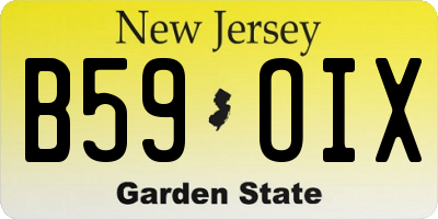 NJ license plate B59OIX