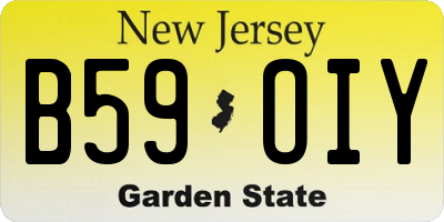 NJ license plate B59OIY