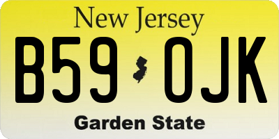NJ license plate B59OJK