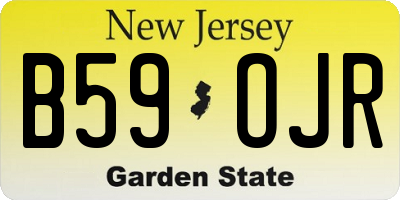 NJ license plate B59OJR