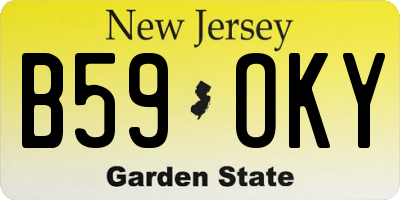 NJ license plate B59OKY