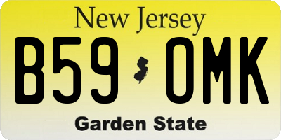 NJ license plate B59OMK