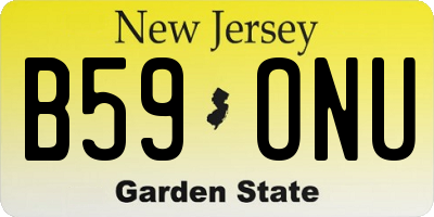 NJ license plate B59ONU